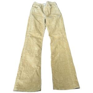 Levi's Ribcage Bootcut Pants Women Size 26 Beige Corduroy Flat Front Regular Fit